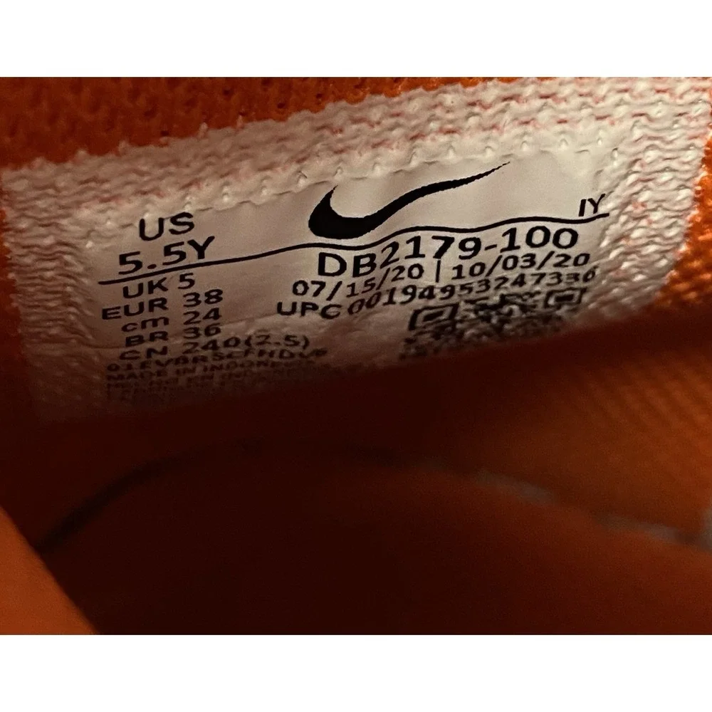 Nike Dunk High Shoes Youth 5.5Y Orange White DB2179-100 Athletic Causal Shoes